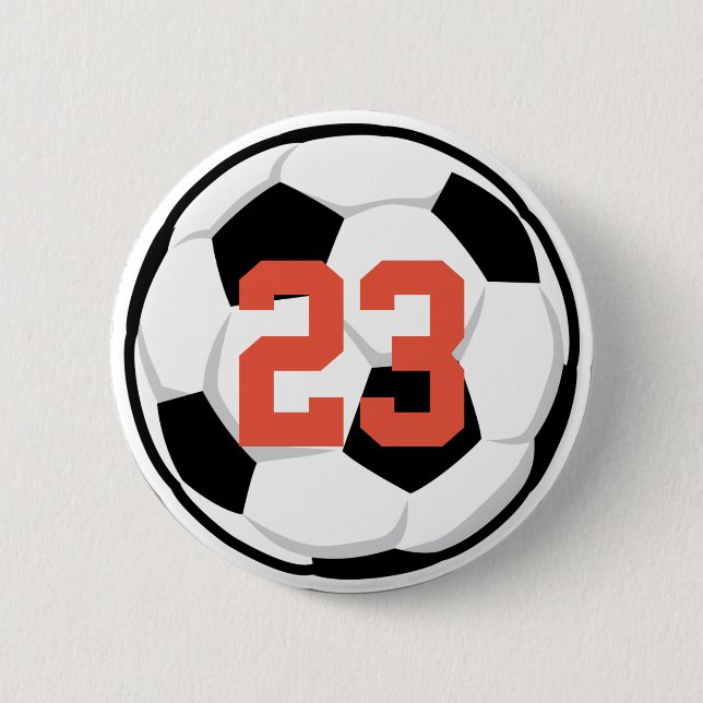 Sportfußball-Spielernummer Team Spirit Fan Button (Vorderseite)