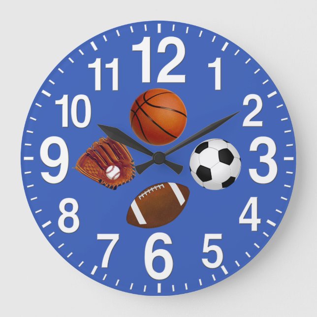 Sportgedankenuhren in Ihrer FARBE Große Wanduhr (Vorderseite)