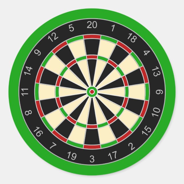 Sportgeräte - Dartboard 1 Runder Aufkleber (Vorderseite)