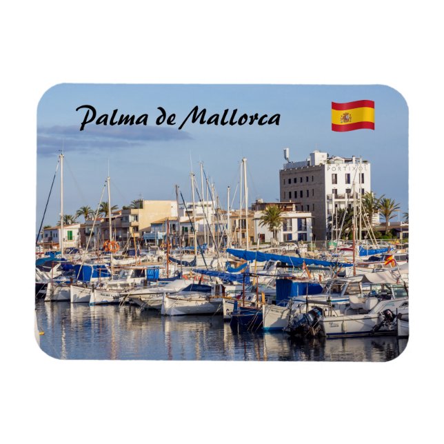 Sporthafen Portixol bei Dämmerung - Palma de Mallo Magnet (Horizontal)