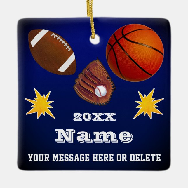 Sporthafte Weihnachtsschmuck, bezaubernd Keramikornament (Vorderseite)