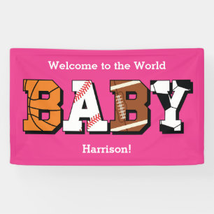Sporthinderdusche Pink Girl Banner
