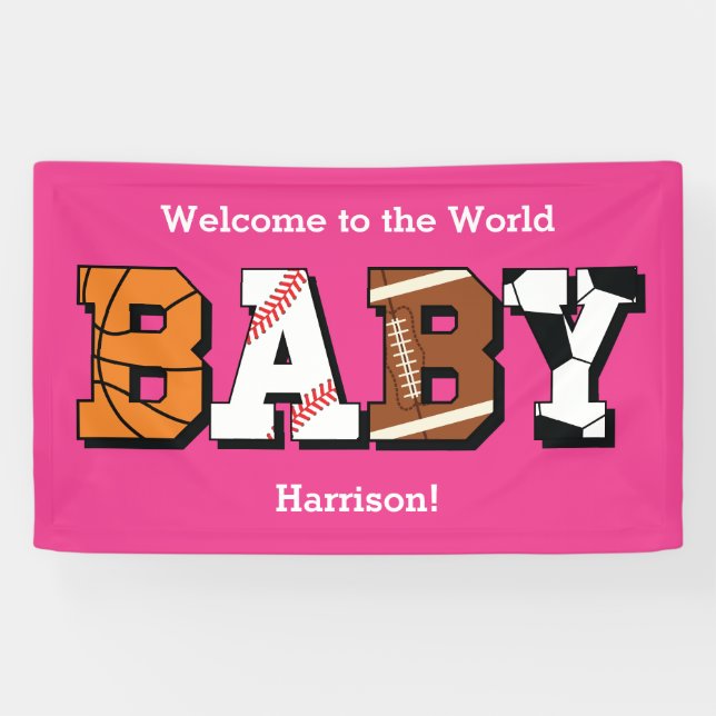 Sporthinderdusche Pink Girl Banner (Horizontal)
