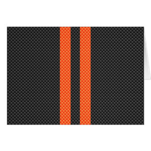 Sportif Vibrant Orange Stripes Carbone Fibre Style