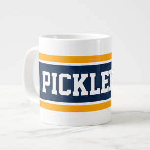 Sportig-fett Ozean-Teal-Orange-PICKLEBALL-Streifen Jumbo-Tasse