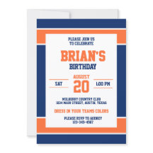Sportige Navy-Orange-Trikotnummern-Party
