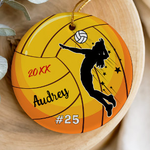 Sportiger Jugend-Volleyballspieler-Andenken Keramik Ornament