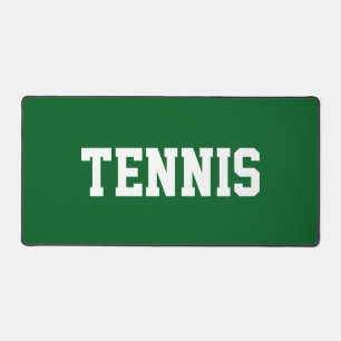 Sportiger Spaß Weißer TENNIS-Text auf athletischem Schreibtischunterlage