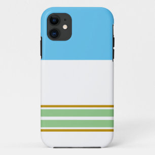 Sportiges Himmelblau-Weiß-Hellgrün-Rennstreifen Case-Mate iPhone Hülle