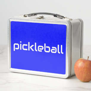 Sportiges Weiß PICKLEBALL Text auf strahlendem Kön Metall Brotdose