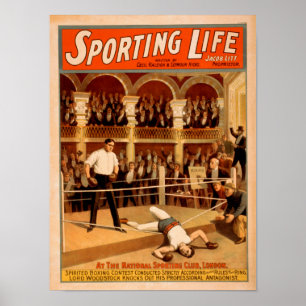 "Sporting Life" Boxen Theaterplakat Poster