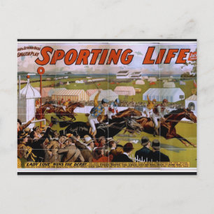Sporting Life, 'Lady Luck gewinnt das Derby' Vinta Postkarte
