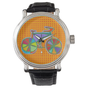 sportive Stunde der Kunstfahrrad-Zeit Armbanduhr