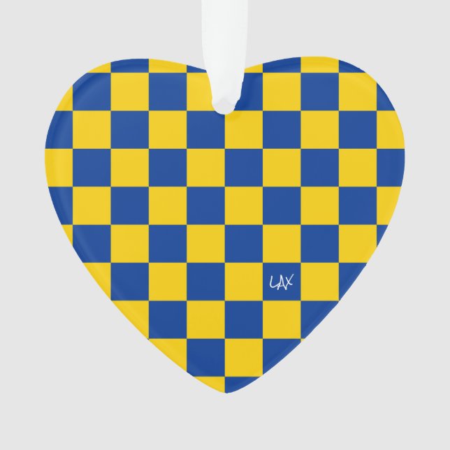 Sportkarton INITIALS Blue Yellow Fan Club Ornament (Vorderseite)