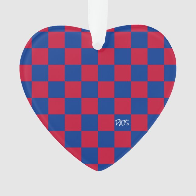 Sportkarton INITIALS Red Blue Team Liebe Ornament (Vorderseite)