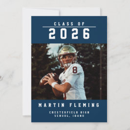 Sportklasse Custom Foto Blue Abschluss Ankündigung