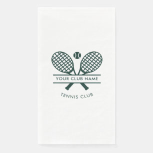 Sportklub Name Tennis Racket Motif Green Logo Serviette