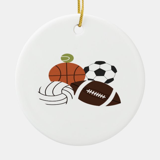 Sportkugeldarstellung Keramik Ornament (Vorne)