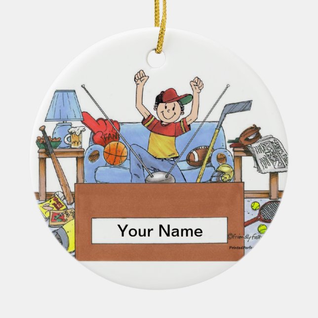 Sportlandschaft - Männlich Keramikornament (Vorne)