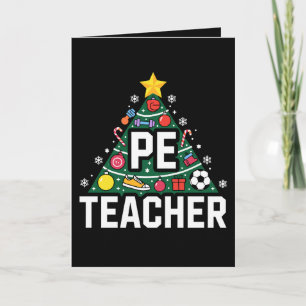 Sportlehrer Weihnachtsbaum Ornamente Fußball Weihn Karte