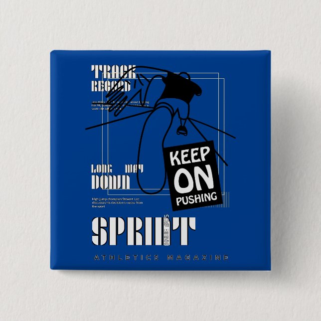 Sportler behielt auf Pushing Button (Vorderseite)