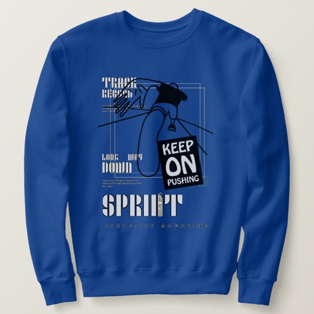 Sportler behielt auf Pushing Sweatshirt (Design vorne)