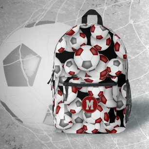 Sportler mit Monogramm Maroon-Graubälle Bedruckter Rucksack