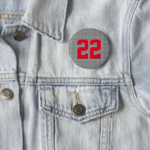 Sportler NUMMER Teamfarben Fan Club Spaß Button
