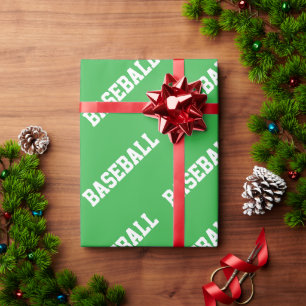 Sportlich athletisches hellgrün-weißes BASEBALL-Te Geschenkpapier
