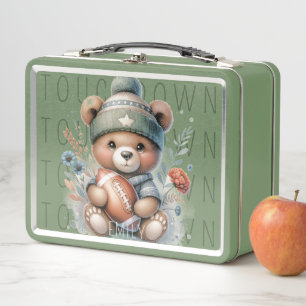 Sportlich-chic-Fußballbär-personalisierte Lunchbox