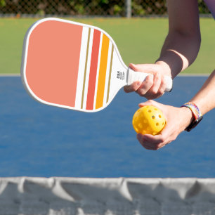 Sportlich Chic Lachs Orange Gelb Rennstreifen Pickleball Schläger