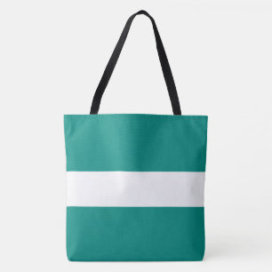 Sportlich Chic Sophisticated Breit Teal Weiße Stre Tasche