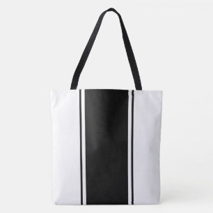 Sportlich Chic Vertikale Schwarze Rennstreifen Auf Tasche