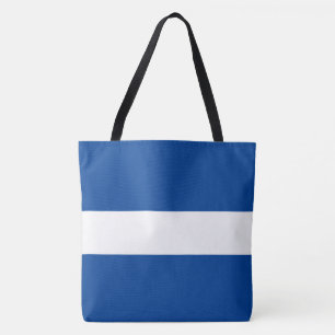 Sportlich Chic Weiß Fett Tiefblau Nautische Streif Tasche
