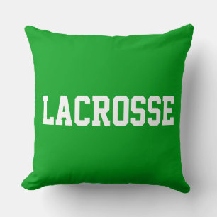 Sportlich fettes Weiß LACROSSE Text auf strahlende Kissen