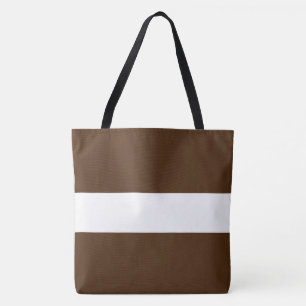 Sportlich Frech Chic Breit Cocoa Braun Weiße Strei Tasche