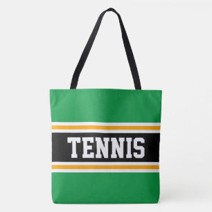 Sportlich Grün Schwarz Orange TENNIS Rennstreifen Tasche