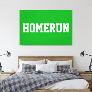 Sportlich Helles Grün Sportlich Weiß HOMERUN Text Leinwanddruck