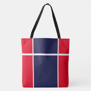 Sportlich Helles Rot Weiß Marineblau Rennstreifen Tasche