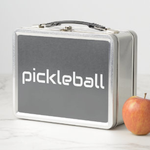 Sportlich schlankes Weiß PICKLEBALL auf modernem G Metall Brotdose