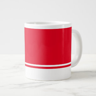 Sportlich weiße Unterkante Streifen auf hellroten Jumbo-Tasse