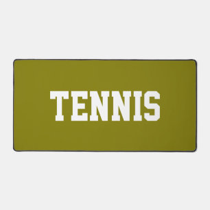 Sportlich Weißer TENNIS-Text auf goldenem Olivenfa Schreibtischunterlage