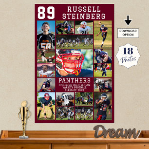 Sportliche Abschlussfeier 18 Foto-Collage Poster