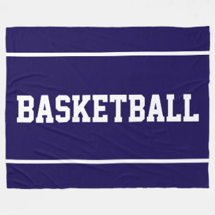 Sportliche BASKETBALL Textstreifen auf tiefem Mari Fleecedecke