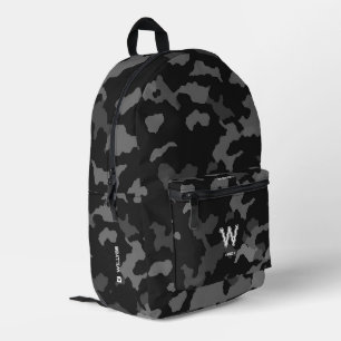 Sportliche Camo Stylische Tarnung Monogramm Schwar Bedruckter Rucksack