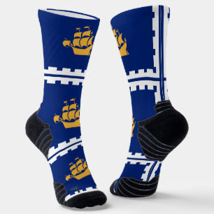 Sportliche Crew-Socke mit Flagge von Québec-Stadt Socken