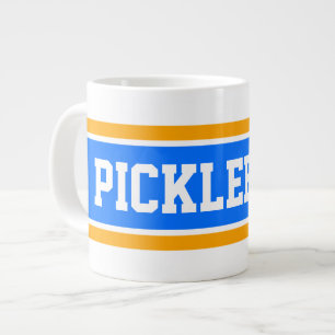 Sportliche Helle Blau Orange PICKLEBALL Streifen Jumbo-Tasse