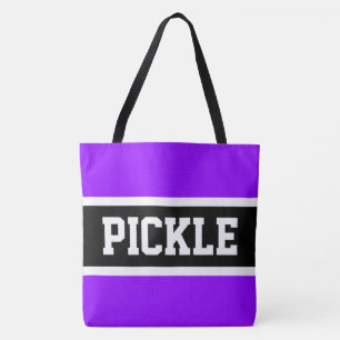 Sportliche Helle Lila Schwarz Weiße Streifen PICKL Tasche