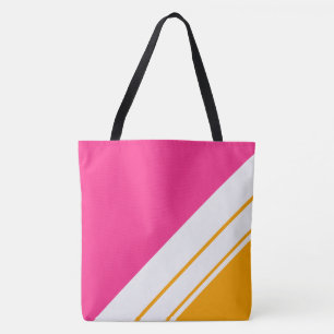 Sportliche helle pink-orange-weiße Rennstreifen Tasche