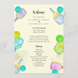 Sportliche Hochzeit Wasserfarben Pickleball Themen Programm